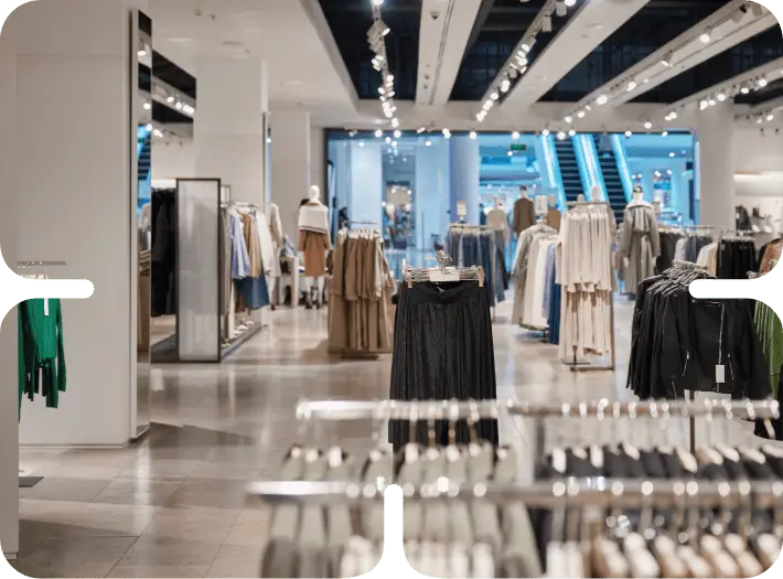 Modern clothing store interior display